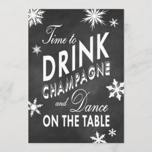 Invitación La boda del invierno invita a hora de beber
