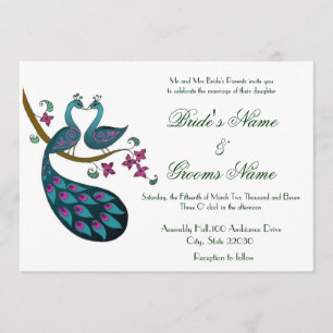Invitación La boda del pavo real -1 invita