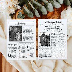 Invitación La boda del periódico de escritura informal salva