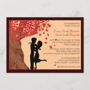 Invitación La boda descendente del roble de los corazones de