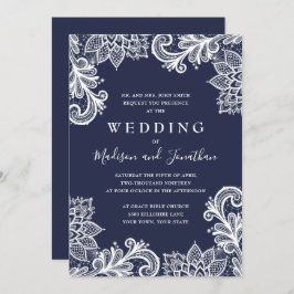 Invitación La boda elegante de la Armada de Lace