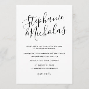 Invitación La boda elegante de la escritura de la mano de la