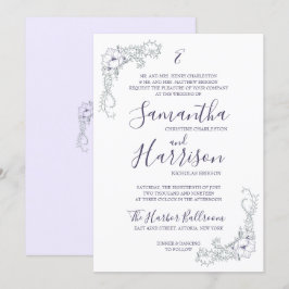 Invitación La boda elegante de la lavanda y mínima floral