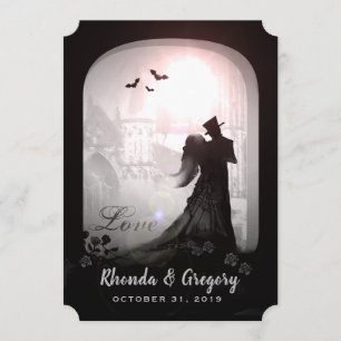 Invitación La boda elegante de la silueta del amor de