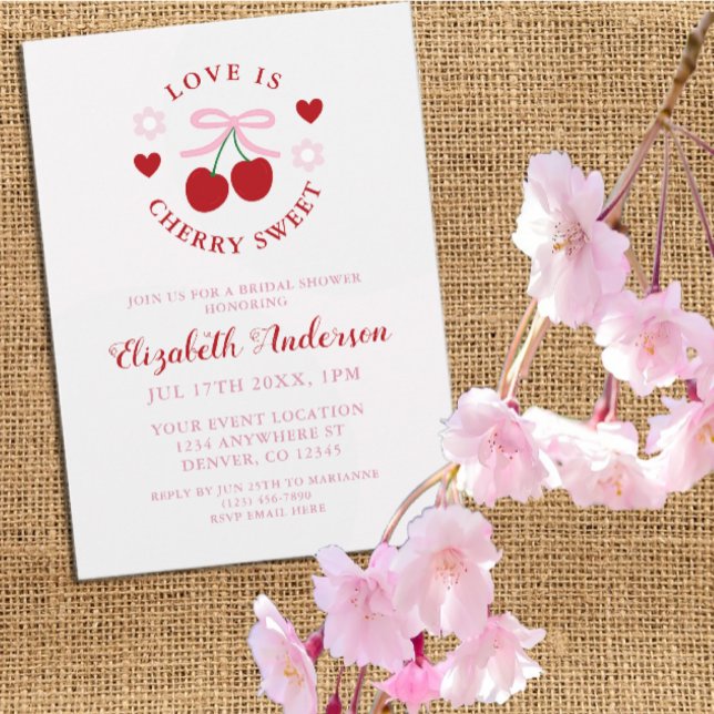 Invitación La boda es dulce como la cereza Fiesta de Despedid (Subido por el creador)