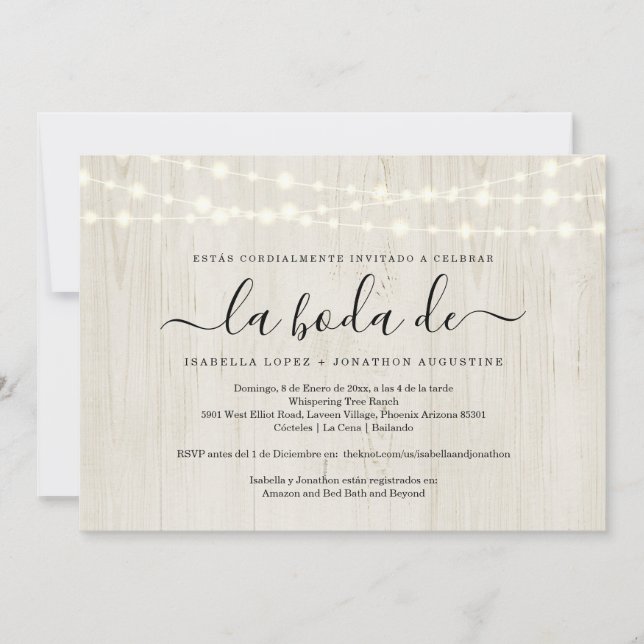 Invitación La boda española invita a todos en un solo registr (Anverso)