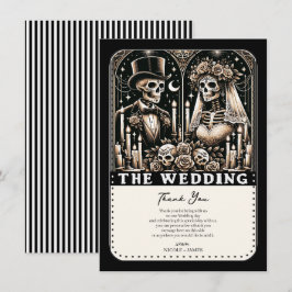Invitación LA BODA Esqueletos de Tarot Novia y Novio