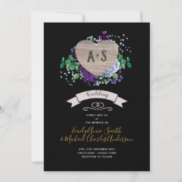 Invitación La boda eterna del corazón invita a la floral mora