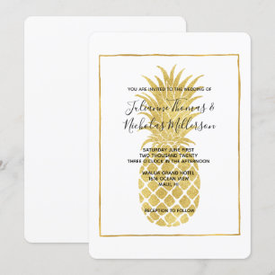Invitación La boda glamorosa de la piña del oro invita