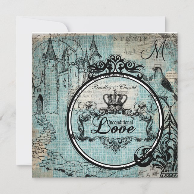 Invitación La boda incondicional cruzada azul del amor de (Anverso)