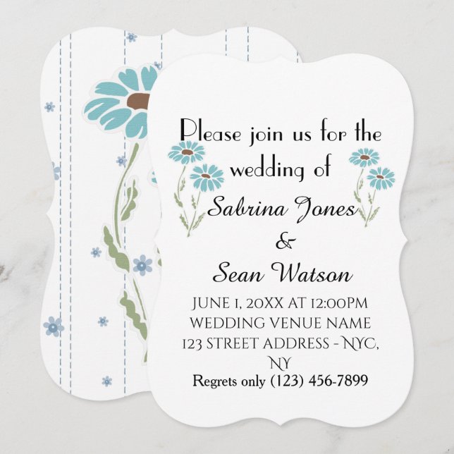 Invitación La Boda Invita A La Flora Personaliza El Destino D (Anverso / Reverso)
