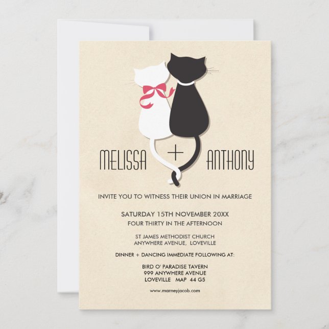 Invitación La boda linda moderna del monograma de los pares (Anverso)