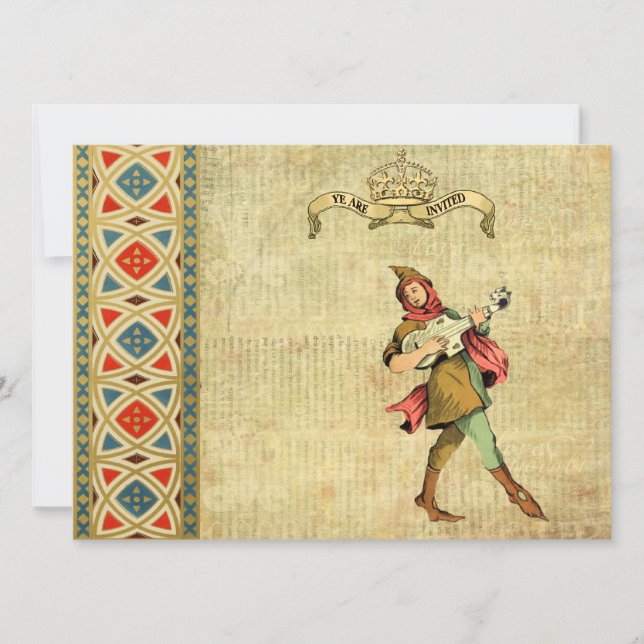 Invitación La boda medieval del bardo invita (Anverso)