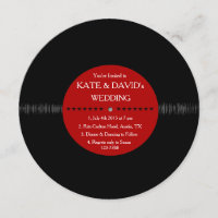 La boda moderna del disco de vinilo retro invita