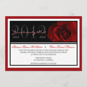 Invitación La boda moderna del rosa rojo invita