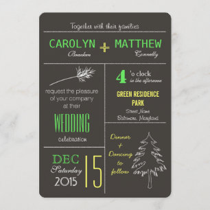 Invitación La boda moderna en el árbol de maderas deja la