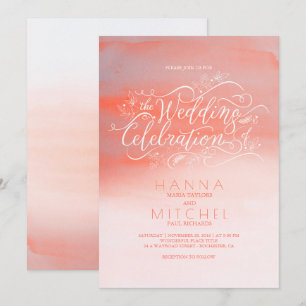 Invitación La boda moderna rosada de la tipografía de las
