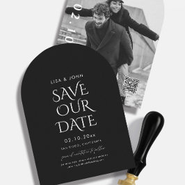 Invitación La boda negra salva el arco fotográfico de la fech
