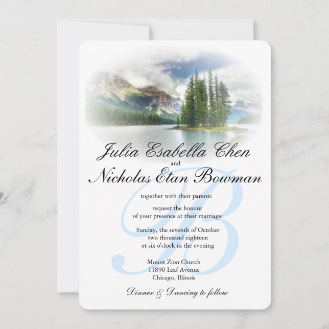 Invitación La boda pacífica de la orilla del lago o su (Anverso)