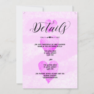 Invitación La boda personalizada invita a los detalles corazo