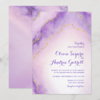 La boda pintada acuarela Amethyst de la ágata
