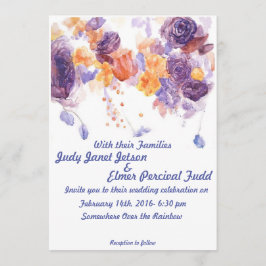 Invitación La boda púrpura y anaranjada invita