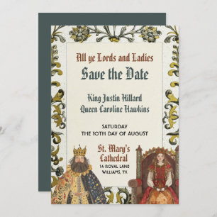 Invitación La Boda Real del Renacimiento Medieval salva la fe