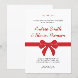 Invitación La boda roja de la cinta invita. Arco