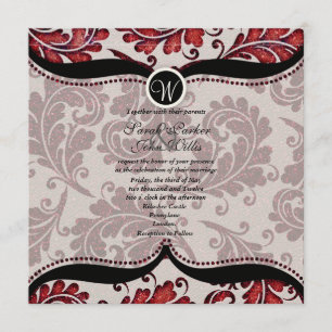 Invitación La boda roja de Paisley del damasco invita