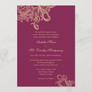 Invitación La boda rosada elegante del Flourish Parents