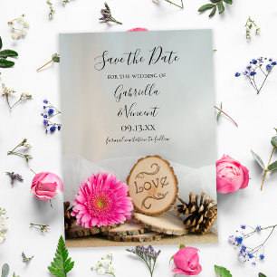 Invitación La boda rústica de Daisy Woodland salva la fecha