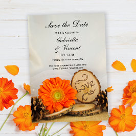 Invitación La boda rústica de la Naranja Daisy Woodland salva