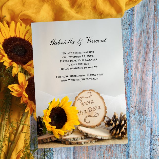Invitación La boda rústica de los bosques de girasoles salva  (Subido por el creador)