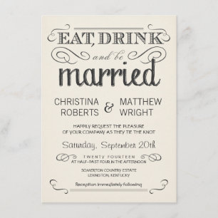 Invitación La boda rústica del pergamino de la crema de la