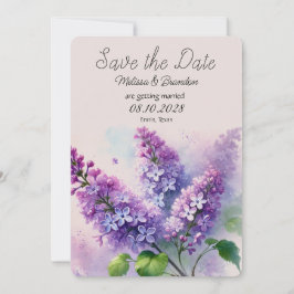 Invitación La boda rústica floral Lilac púrpura salva la fech