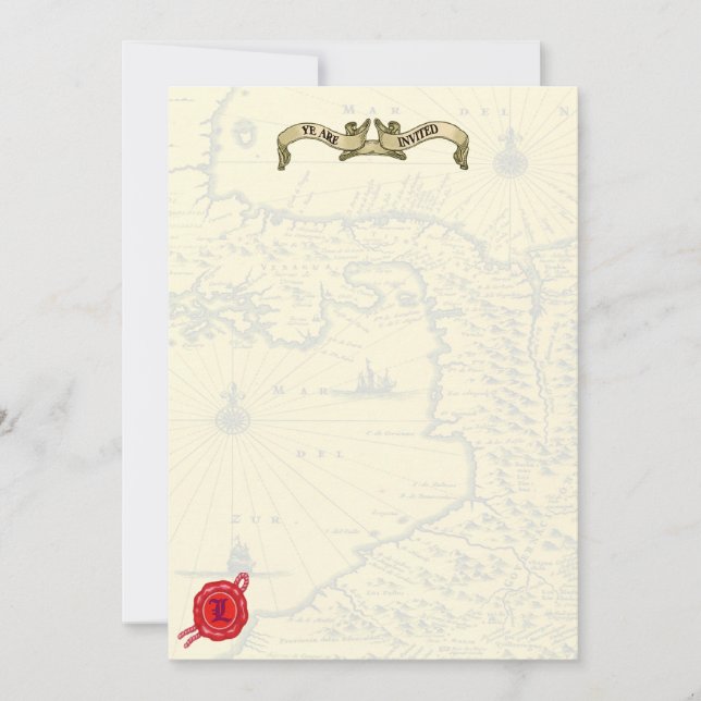 Invitación La boda temática del pirata invita (Anverso)
