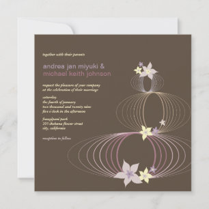 Invitación La boda tropical del Frangipani púrpura de Ikebana