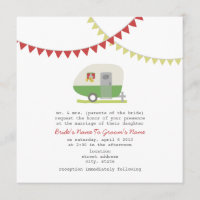 La boda verde retra del remolque invita