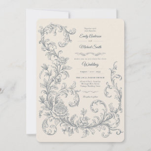 Invitación La Boda Vintage de Romance Tranquilo de Anne Ellio