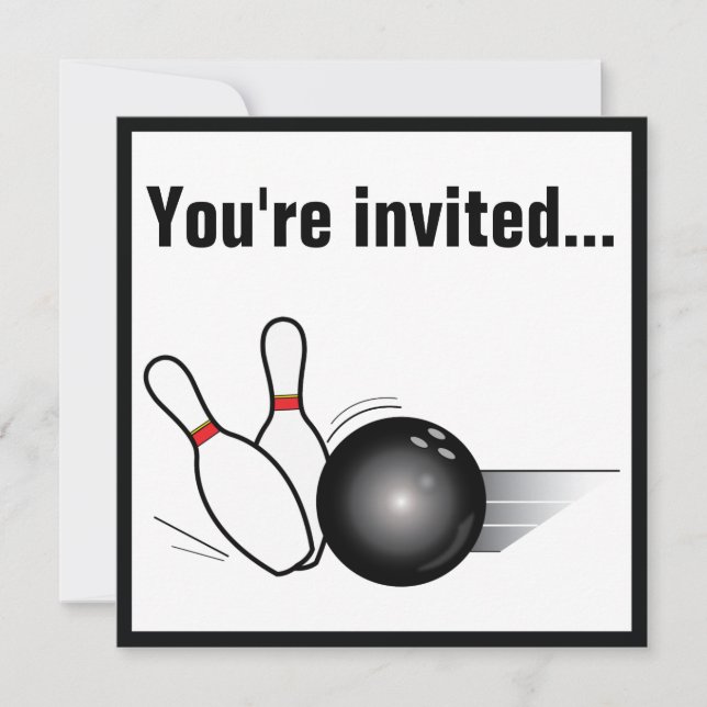 Invitación La bola de bolos y el fiesta del Después-Juego de (Anverso)