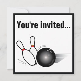 Invitación La bola de bolos y el fiesta del Después-Juego de