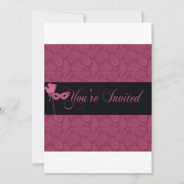 Invitación La bola de mascarada invita a 2 (Anverso)