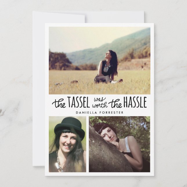 Invitación La borla linda valió las fotos del graduado tres (Anverso)