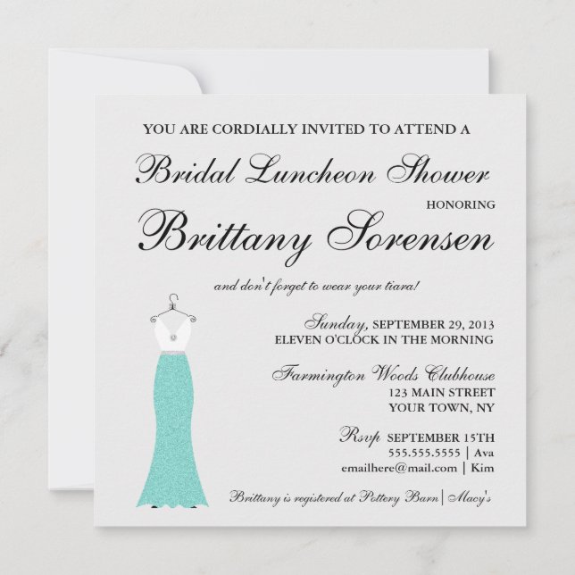 Invitación La BRIDE Aquí Viene El Fiesta De La Ducha De Novia (Reverso)