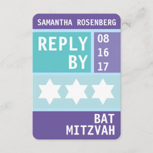 Invitación La brillante estrella de David Bat Mitzvah RSVP re