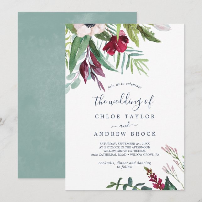 Invitación La Brisa Tropical El Boda De (Anverso / Reverso)