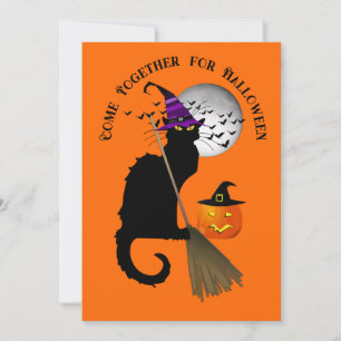 Invitación La Bruja de Halloween de Le Chat Noir