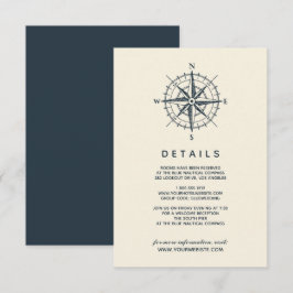 Invitación La brújula azul | Detalles del invitado del Boda