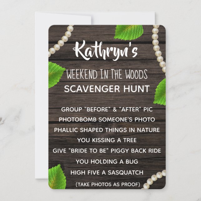 Invitación La cacería del scavenger de Woodsy (Anverso)