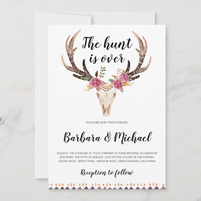 Invitación La cacería está por encima de las cuerdas y la bod (Anverso)